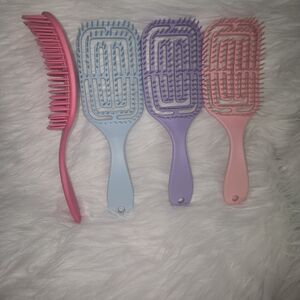 Detangling Hair Brush Set - Pink, Blue, Purple